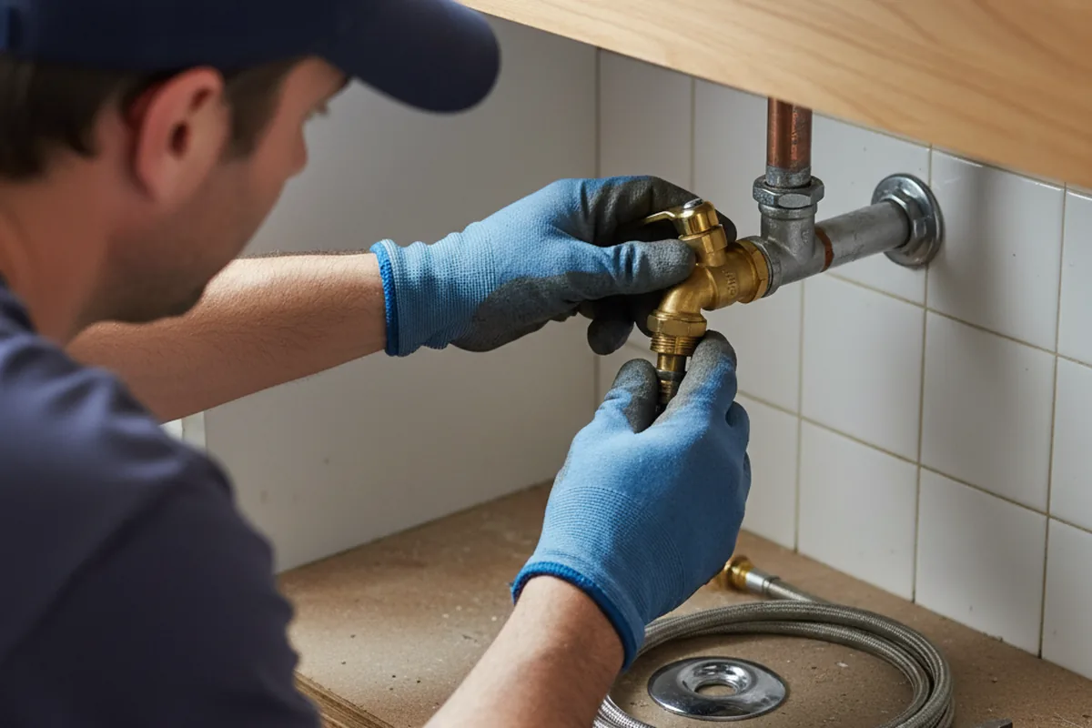 Shutoff valve and fitting work during Faucet and Fixture Repair in Howard
